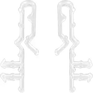 16개 숨겨진 블라인드 클립 2인치 채널 밸런스 홈 윈도우 블라인드용 투명 플라스틱 리테이너