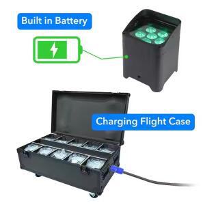 충전식 LED 업라이트 6x18w RGBWA UV 파 라이트, APP DMX512 무선 원격 제어 실내 조명, 웨딩 DJ 파티.