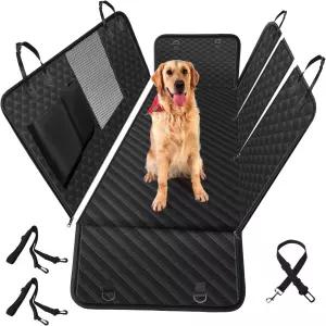베일지 100 방수 컨버터블 반려견 카시트 커버 메쉬 창이 있는 시트 반려견용 헤비 듀티 해먹 반려동물