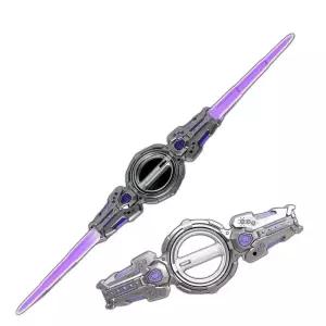 양날 광선검 회전 블루 야광검 라이트 충전식 소리나는