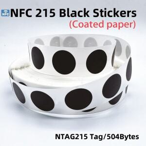 30/50pcs 검정 Ntag215 태그 13.56MHz ISO14443A 504 바이트  NFC 휴대폰에 대 한 프로그래밍 가능 스티커