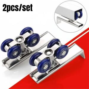 2개/대 슬라이딩 도어 롤러 하드웨어 포켓 풀리 4 바퀴 나무 숨겨진 걸이옷장 레일 트랙