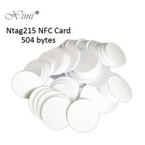 10pcs NFC Ntag215 동전 태그 키 13.56MHz NTAG 215 카드 레이블 RFID 초경량 mm 직경 라운드 상자