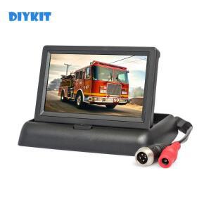 DIYKIT DC12V-24V 접이식 TFT LCD 후방 모니터, 자동차 트럭 버스용, 4 핀, 4.3 인치