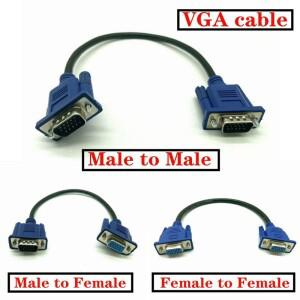 HD15Pin VGA D-Sub 숏 비디오 케이블 코드 남성-남성 M/M 및 RGB 모니터 0.3m