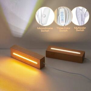 직사각형 단단한 너도밤 나무 LED 자료 수지 편지 램프 아크릴 유리 아트 빛 디스플레이 Led 스탠드 Dropsh