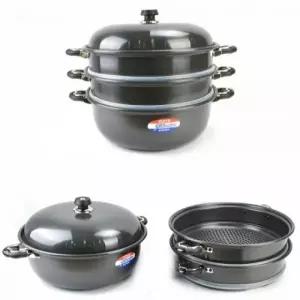 3단 스테인리스 찜기 찜솥 튀김팬 튀김냄비 다기능 조리용품