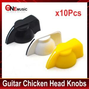 10Pcs 6.5mm 샤프트 나사 고정 기타 효과 페달 포인터 치킨 헤드 손잡이 1/4 블랙/화이트/옐로우