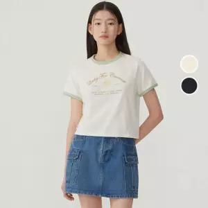 커버낫 여성 썸머 그래픽 링거 반팔 티셔츠 CO2502ST80 1651815