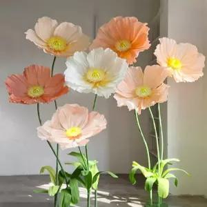 종이꽃 포토존 3송이 세트 졸업식 장식 촬영소품 대형