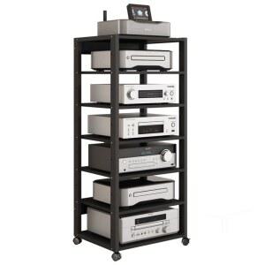 오디오랙 스피커스탠드 선반 우드 받침대 소형 우퍼 3단 유리 철제 캐비닛