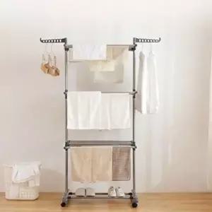 이불 빨래 건조대 베란다 대형 이동식 빨래걸이 조립식 (WFKGEEX)