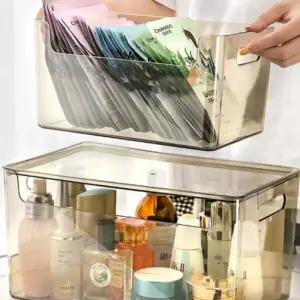 냉장고 주방용 팬트리정리함 투명 소품정리함 핸들형 수납함