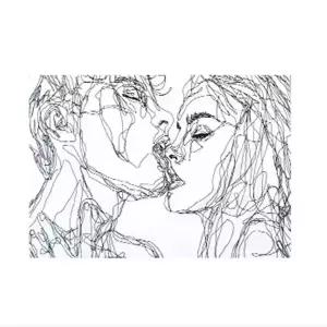 커플 WCI385B6 포스터 인테리어 패브릭 테피스트리 중 카페