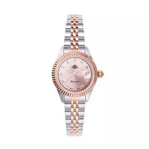 [신세계라이브쇼핑]로즈몽 RS76-04MT 앤틱 터치 로즈 라운드 콤비 여성 메탈 손목 시계