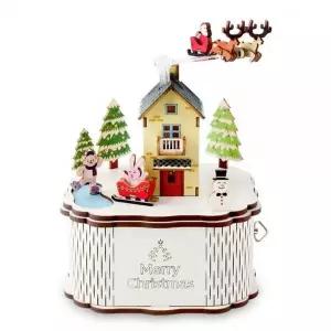 (YO) MLN925B6 회전 우드오르골 메리크리스마스-타운(YM986)