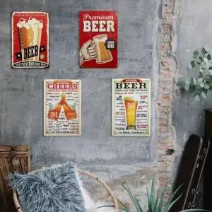 맥주 JMV150A3 거품 추천 빈티지 철제 꾸안꾸 액자 인테리어 소