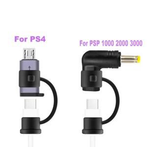 PS4용 USB 타입-C 충전 케이블 어댑터 PSP1000/2000/3000 게임 C PD 코드 DC 잭 플러그