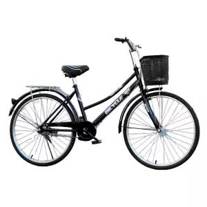 레트로 블랙 여성 숙녀 성인 출퇴근 마실 자전거 26인치 실속 펑크방지 솔리드타이