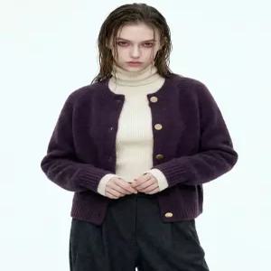 [드레스허그]퍼플레인 버튼 니트 가디건