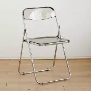 그레이 아크릴 접이식 의자 투명 (WFHJK92)