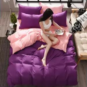 매트리스커버 사계절 양면 풀세트(퍼플핑크)Q/DD 침구세트4p