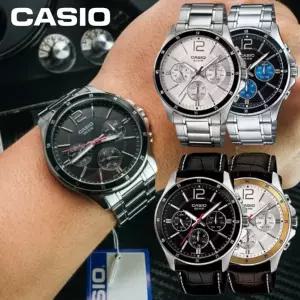 [카시오]데이데이트 남성 메탈 가죽 아날로그 손목시계 MTP-1374 5종