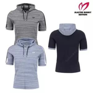 MASTER BUNNY 여성 골지 미니 후드 골지 5부 립조직 티셔츠 21E1.TR308