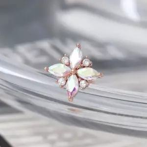 [라일리쥬얼리] Rly 써지컬 스틸 큐빅 오로라 눈꽃 패션 피어싱