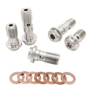 바이크 오토바이 브레이크 튜빙 캘리퍼용 범용 밴조 나사 다채로운 오일 노즐 M10X1.251.0mm