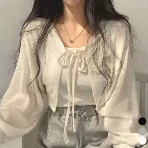 여자 3컬러 간절기 볼레로 크롭 아우터 기장 벌룬소매 가디건