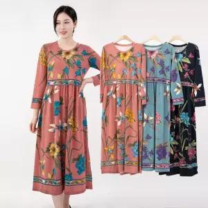 엄마옷 플라워 겉기모원피스홈웨어 1GHJ25072 중년여성 마담 60 70대  빅사이즈 할머니
