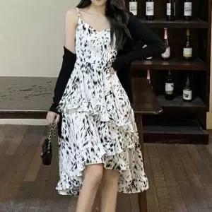 플레어라인 러플 플레어 서스펜더 드레스 RNR-0071