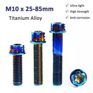 호환  번인 블루 티타늄 볼트 Torx 헤드 플랜지 나사 피치 M10 X 25mm 30mm 35mm 40mm 45mm 50mm 55mm 60mm
