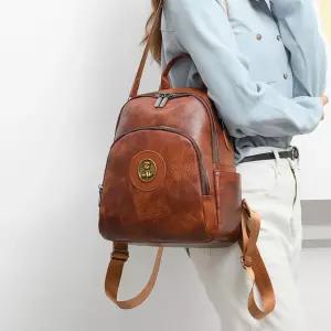 여성용 백팩 뉴 퓨어 칼라 소프트 레더 패션 가방 캐주얼 빈티지백 힛템