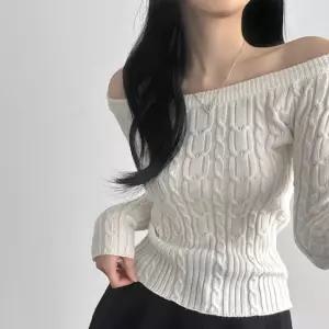 케이블 오프숄더 슬림핏 골지 니트 3컬러 2969