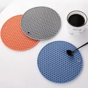 실리콘 냄비받침 원형 패드 17.5cm 접이식 인덕션보호 컵받침 열 매트 주방용