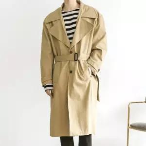 KING 오버핏 베이직 남자 트렌치코트 (WFKHYIR)