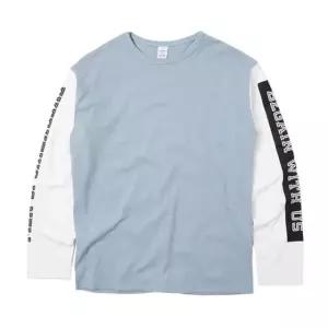 KING 커플시밀러룩 뉴트로 소매 프린팅 박스티 (WFKHYJ8)