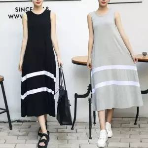 미디원피스 브이넥원피스 반팔원피스 청치마 프릴 (WFKHLBL)