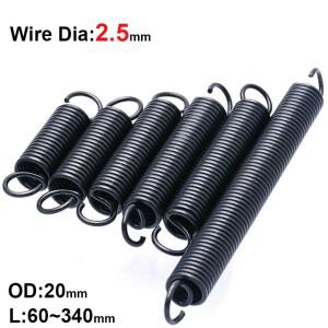오픈 후크 연장 스프링 풀백 외경 20mm L60-340mm 하이 가소성 2.5mm 와이어 직경 인장