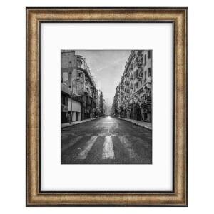 골든 스테이트 아트, 사진용 매트가 있는 11x14 사진 프레임 8x10 및 실제 유리(다크 골드 브라운 & 브론즈 퓨터 패널, 화이트 컬러 매트, 1.25인치 테두리)