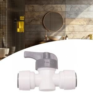 휴대용 회색 신뢰성 있는 차단 밸브 아세탈 공중합체 존 게스트 정수기 연결부 3/8인치 외경 스톱 탭