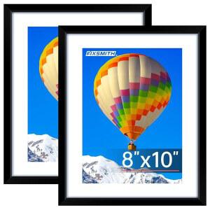 픽스미스 8x10 액자, HD 플렉시글라스 블랙 포토 매트가 있는 디스플레이 사진 5x7 또는 없는 8x10, 테이블탑 벽 디스플레이용 액자 콜라주, 2팩