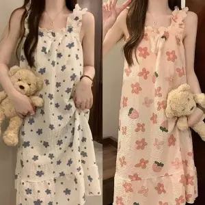 면 소재 여름 원피스 가운 가슴 패드 가벼운 샤워 의복 휴대용 목욕가운