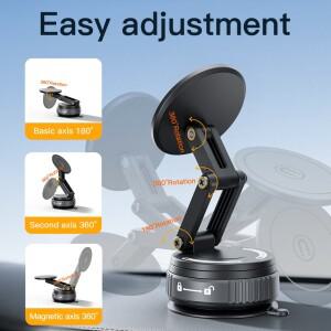 진공 흡착식 자석 차량용 핸드폰 거치대 2025 신형 흡착판 네비게이션 3단 접이식