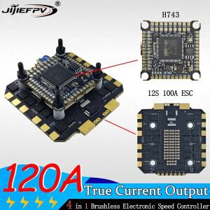 JIJIEFPV 120A 3-12S 4IN1 트루 커런트 ESC H743 스택 H7 FC 플라이트 컨트롤러 FPV (MARK4 13인치 드론 프