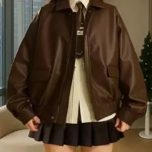 LND 겨울 페이크레더 여성 가죽자켓 블루종 WFLQVR5