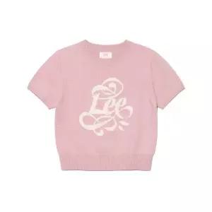 [LEE]우먼 그래픽 반팔 니트 핑크 LE2402KT66PI 699864