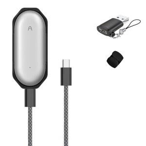 PLAUD NotePin AI /NotePin S 음성 녹음기용 충전기, 마그네틱 타입-C 충전 도크, USB 여성 충전 변환기 액세서리 포함 USB-C 고속 충전 거치대 (블랙)